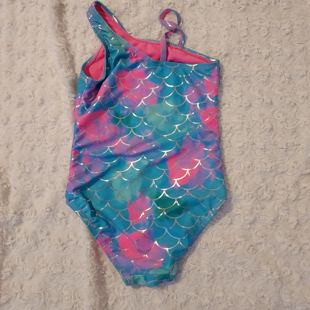 Shiny Mermaid one-piece bathing Swimming suit youth 4/5 Beach Pool Vacation